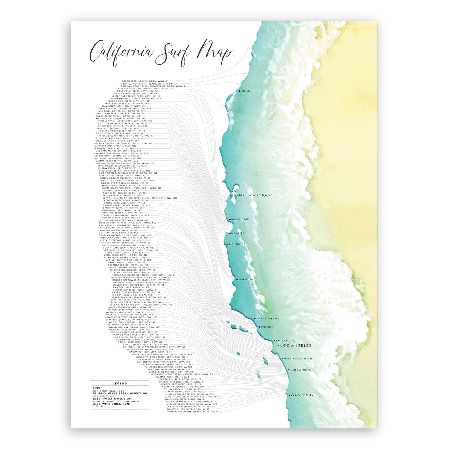 California Surf Map