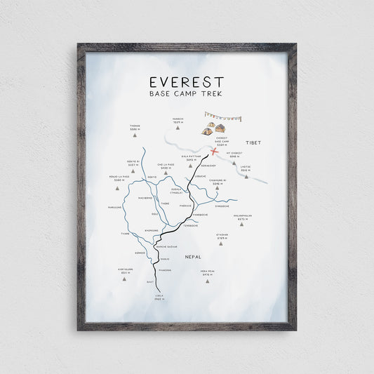 Everest Base Camp Trek Poster Hiking Print