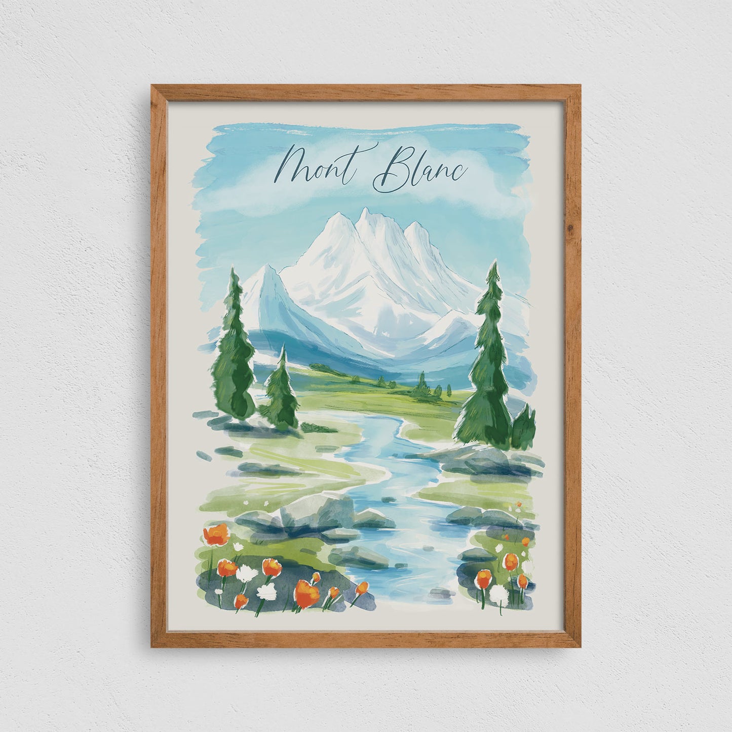 Mont Blanc Poster Print Hiking Wall Art