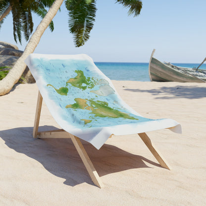 World Dive Map Beach Towel