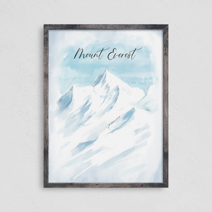 Mount Everest Poster Print Hiking Wall Art