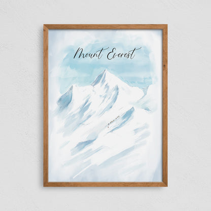 Mount Everest Poster Print Hiking Wall Art