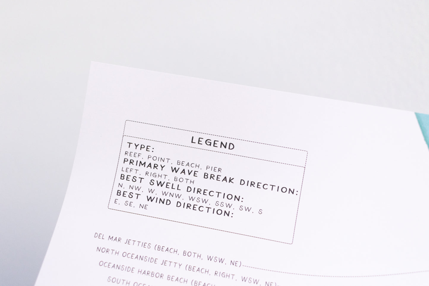 San Diego Surf Map Poster Print