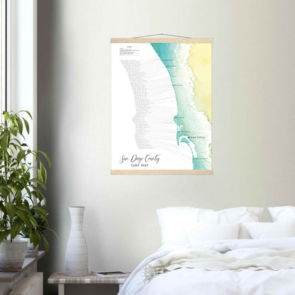 San Diego Surf Map Poster Print