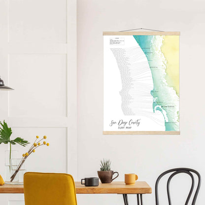 San Diego Surf Map Poster Print