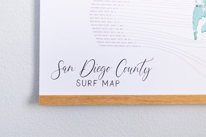 San Diego Surf Map Poster Print