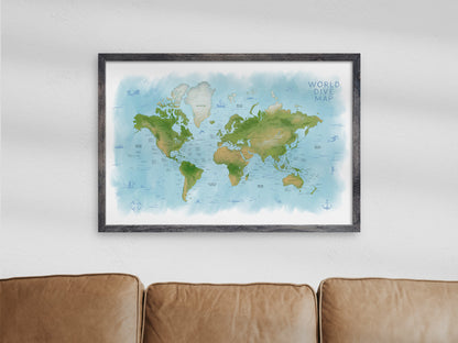 World Dive Map Poster Print