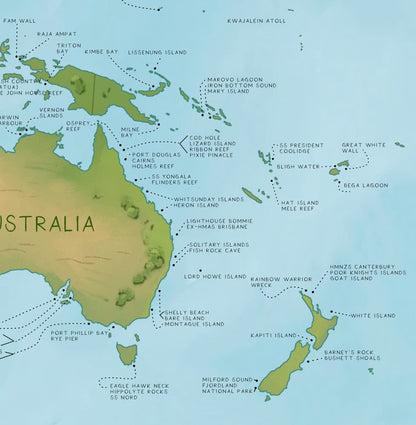 World Dive Map Beach Towel