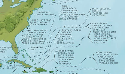 World Dive Map Beach Towel